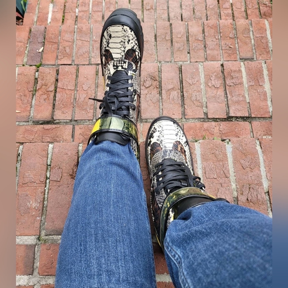 Snakeskin, multicolored, animal print, platform boot - Picture 2 of 6